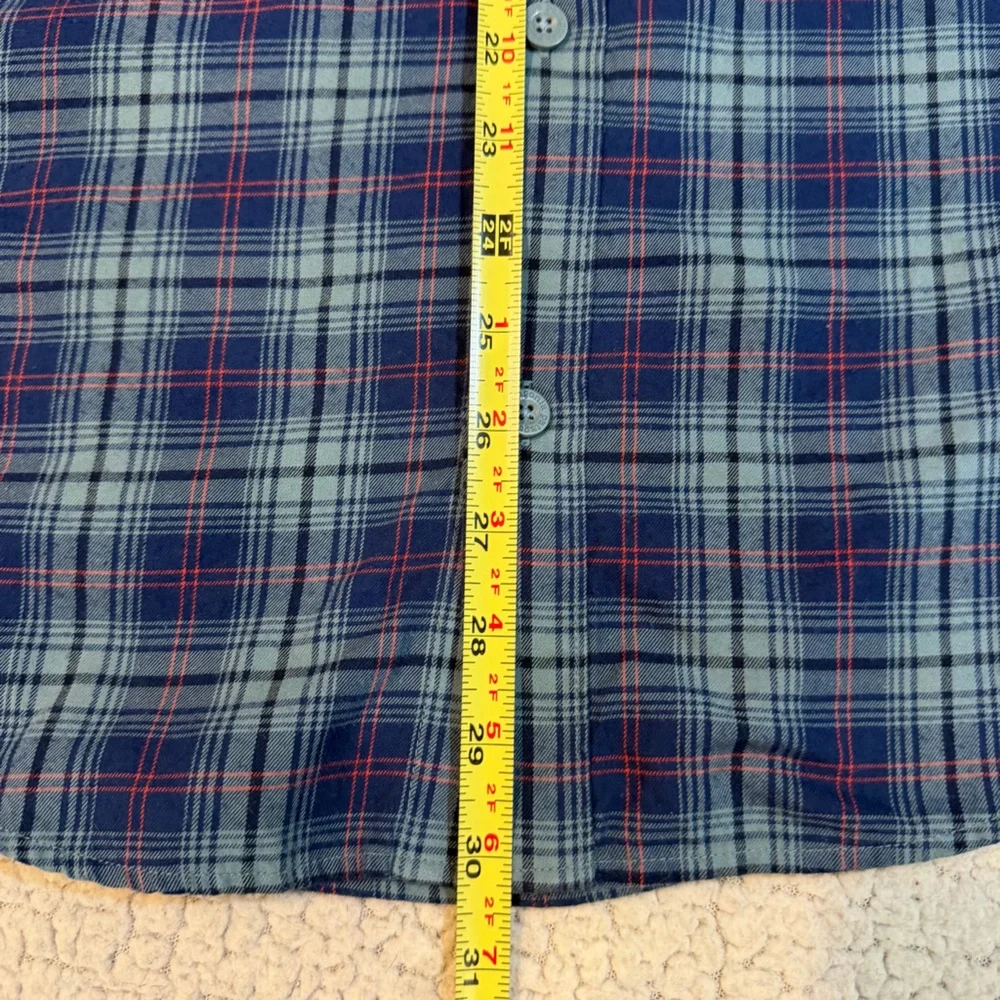 Patagonia Organic Cotton Flannel‎ Plaid Button-Down Shirt | Men’s L | Blue & Red